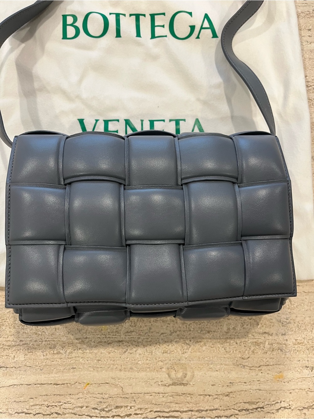 Bottega Veneta Gray Padded Cassette Shoulder Bag